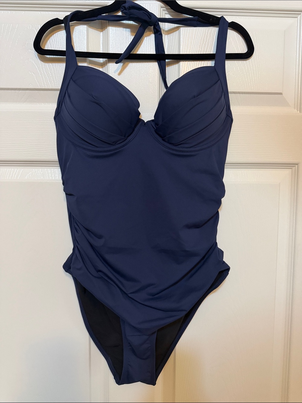 CUPSHE Bust Enhancing Slim & Sculpt Navy One-Piece Swim Suit - Women XL NWT